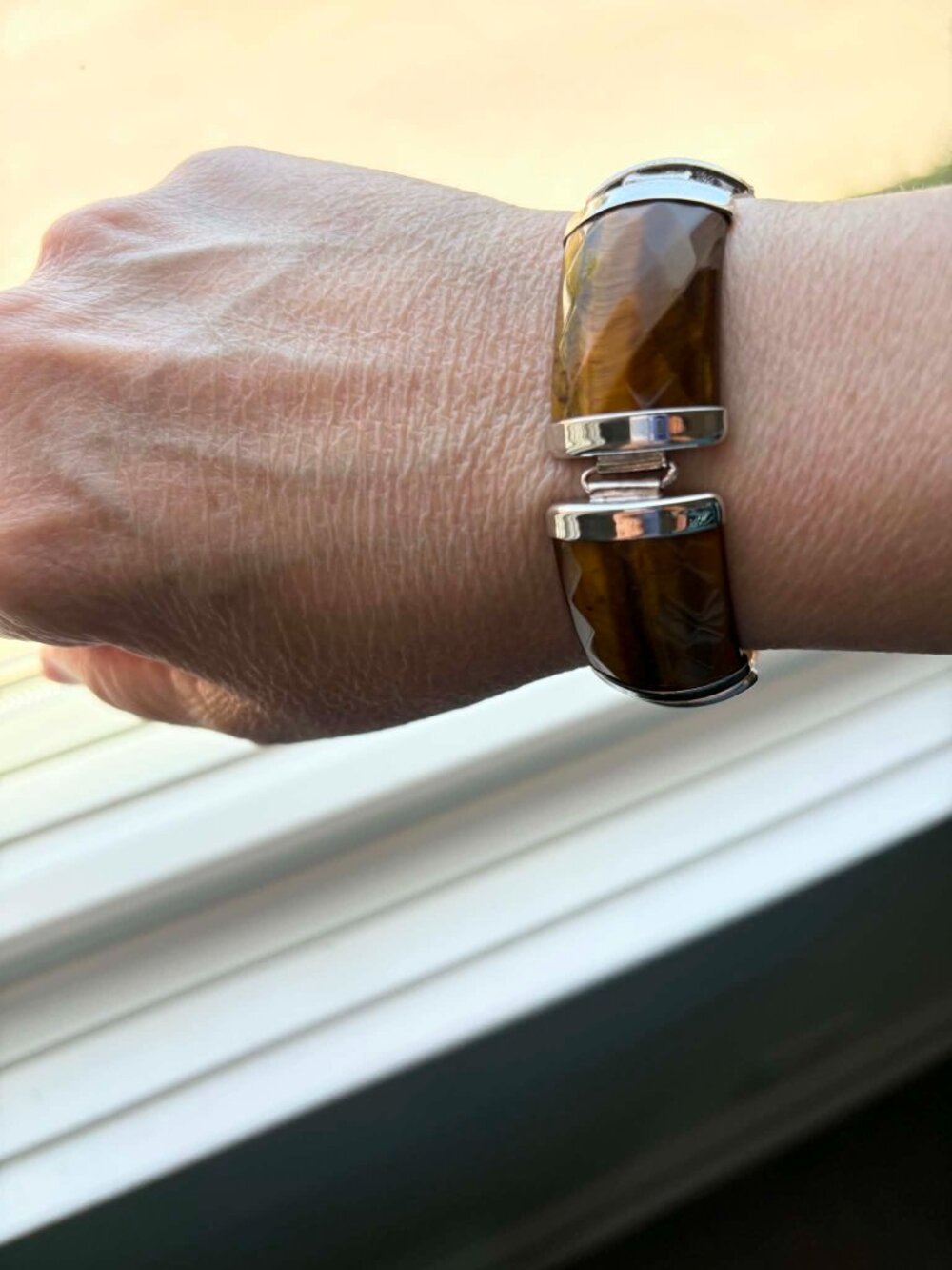 Vintage Style Tiger’s Eye Bracelet – 925 Sterling Silver